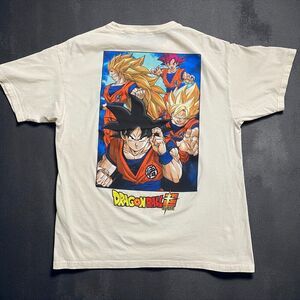 Dragon Ball Z Super Goku Anime Animation Cream Graphic Tee Men's Size Large